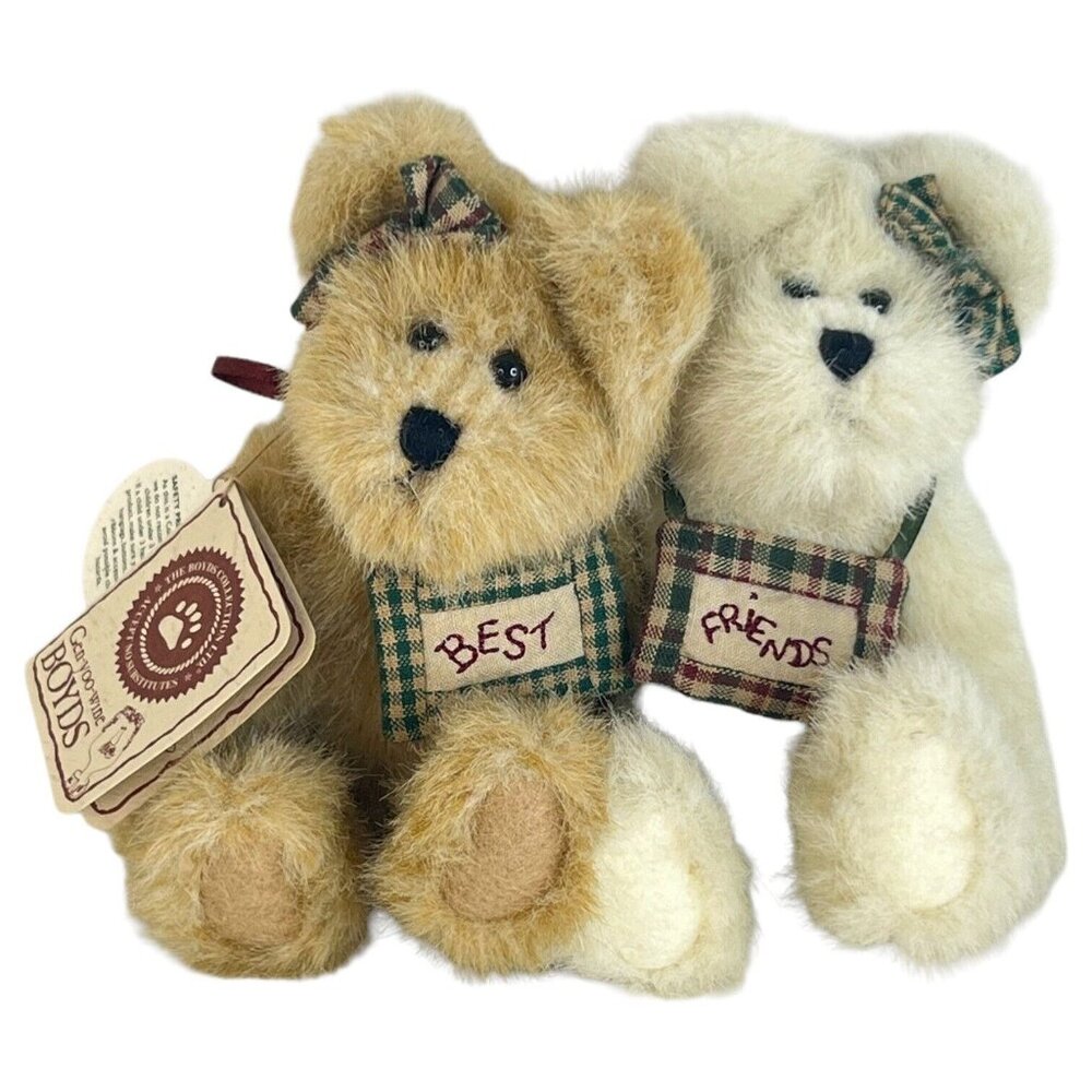 Boyds Bears Plush Best Friends Bestest & Buddy Truefriends Jointed With Tags VTG